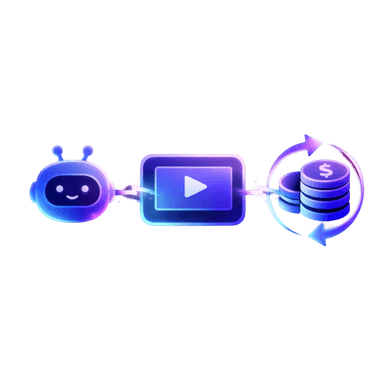 Recurring payments video bot workflow icon